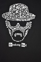 Breaking Bad Mens Walter White Heisenberg Face In Show Images Shirt New Small