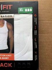 TRUFIT 3 PACK MEN’S XL COTTON KNIT WHITE A-SHIRT COOL DRY STRETCH COMFORT TAGFRE