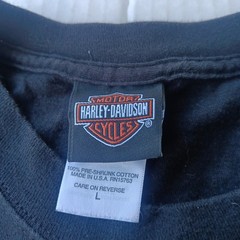 Vintage Y2K Harley Davidson Fairbanks Alaska Graphic T-Shirt Hanes Beefy L 2003