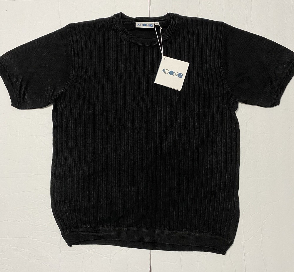 Y2K Adonis 100% Rayon Black Medium Stretch Heavy Adult Shirt SEE MEASUREMENTS