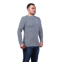 Men’s Striped Long Sleeved T-Shirt 100% Cotton Dark Blue Original Telnyashka