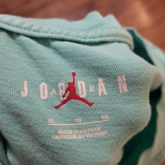 Jordan Jumpman Blank T Shirt Mens XL Emerald Rise Green White Logo Short Sleeve