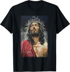 NEW LIMITED Vintage Face Of Jesus On A Cross With Crown Of Thorns T-Shirt