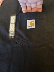 Vintage Carhartt K87 Pocket Shirt Mens XLT Tall Black Workwear Fade Lines 2000s