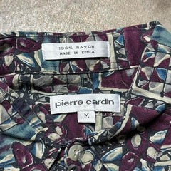 1990s Pierre Cardin Funky Rayon Abstract Disco Button Up Shirt Medium MOD