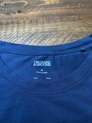 Orchard & Broome Peru Pima Cotton Stretch Tee Medium Navy Blue Designer
