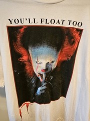 IT ‘You’ll Float Too’ Pennywise Men’s Graphic Tee, White 2xl