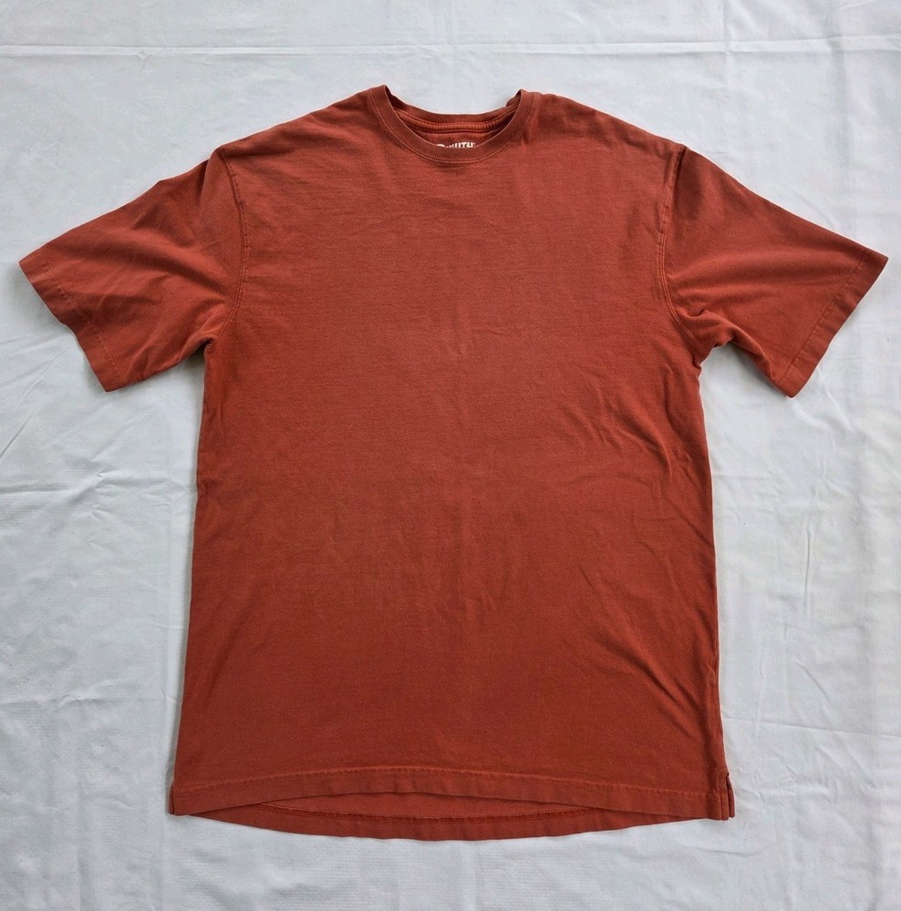 Duluth Trading Mens Orange Long Tail T-Shirt Size Medium Relaxed Fit 100% cotton