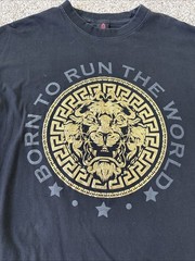Vintage Iced Out Clothing Co. T-Shirt Mens 4 XL Born To Run The World Black Gold