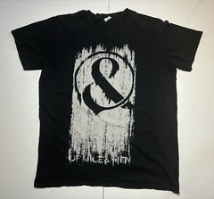 Of Mice & Men Black Gray Logo Band Graphic Band Tee T-Shirt Metalcore Music Sz L