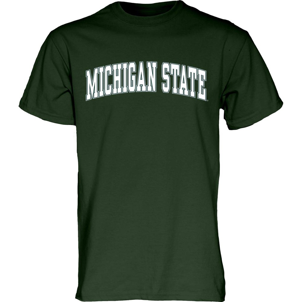 Blue 84 Mens Michigan State Spartans Arching Team Color Short Sleeve T Shirt