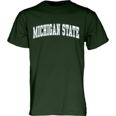 Blue 84 Mens Michigan State Spartans Arching Team Color Short Sleeve T Shirt