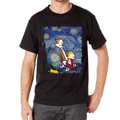 Stary Night T Shirt Cartoons Shirt Cotton Short Sleeve T Shirt Gift Medium