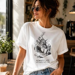 White Rabbit Shirt, Alice in Wonderland Tee, Book Lover Gift shirt