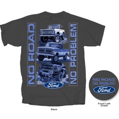 Joe Blow T’s Ford No Road No Problem Gray T-Shirt Bronco F-150 Raptor 1970 F-100
