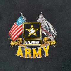 US ARMY Mens Black American Flag Graphic T-Shirt 2XL US Army Licensed Logo