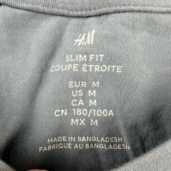 H&M Men’s Slim Fit Short Sleeve T-Shirt Gray Size Medium Cotton Blend Stretch