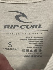 Rip Curl NWT Cruzin Heritage Tee Off White Short Sleeve Adult Size Small Slim
