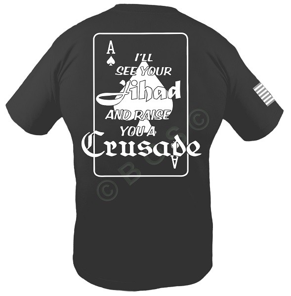 JIHAD CRUSADE SS T SHIRT S-3X KNIGHTS TEMPLAR INFIDEL BLACK Crusader Spec Ops