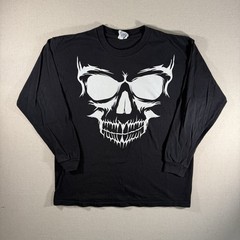 Delta Pro Weight Black Long Sleeve Skull Y2K Vintage Size XL 2000s
