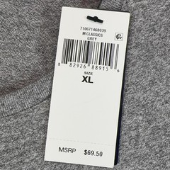 Polo Ralph Lauren Long Sleeve T-Shirt Mens XL Custom Slim Fit Gray NEW $69.50