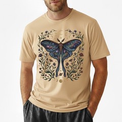 Celestial Luna Moth T-Shirt Galaxy Moon Phases Witchy Boho Nature Lover Gift