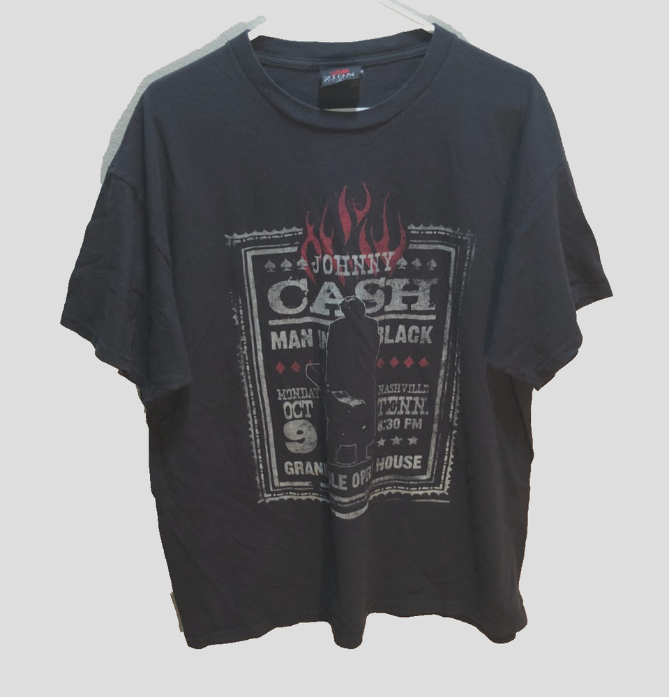 Johnny Cash Grand Ole Opry House Zion Nashville C&W 2007 Black T-Shirt XL