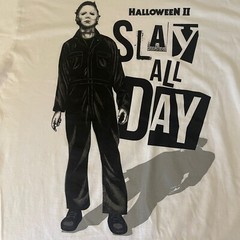 Halloween II Michael Myers Slay All Day Men’s T-Shirt Horror Movie Large
