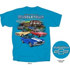 Joe Blow T’s Chevy Welcome To Muscletown Men’s T-Shirt Chevelle Impala Nova