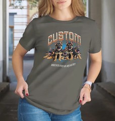 Custom Pet Portrait Comfort Tee Personalized Dog Cat Memorial Gift Shirt