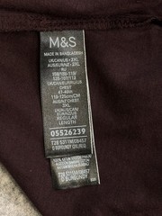 M&S T Shirt 2XL Regular Fit Mens Dark Burgundy New With Defects XXL 47-49in