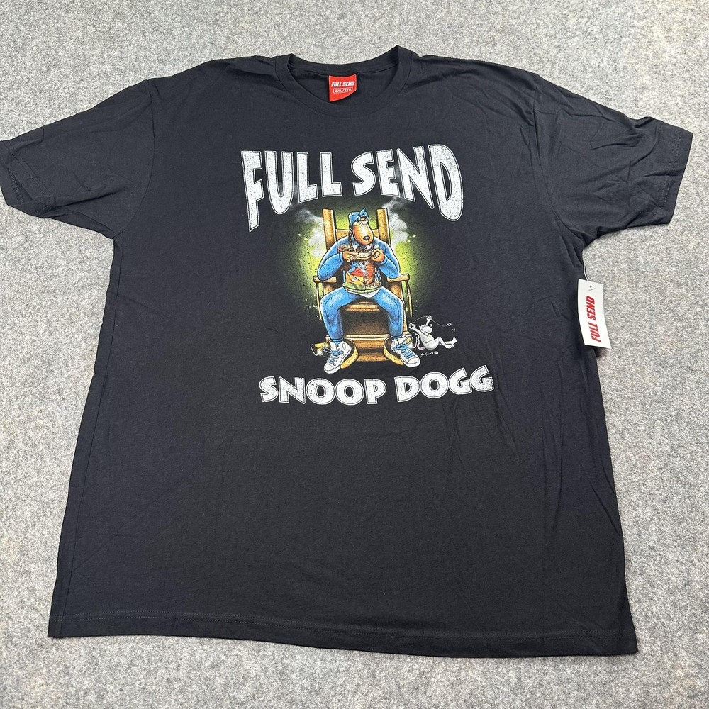 Full Send Snoop Dogg Shirt Mens 2XL Black Nelk Boys Graphic Tee Limited Edition