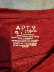 Apt 9 Premier Flex Slim Fit Lounge Tee Men’s Size XL Red