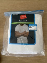 Hanes 7870W3 – Classic White Mens Crew Neck T-Shirt P3 – Size Medium