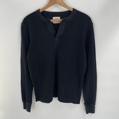 Buck Mason Vintage Thermal Henley Shirt in Black Mens Size XS – 100% Cotton