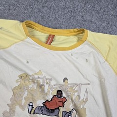 Vintage Platinum Fubu Fat Albert Shirt Mens XXL Yellow 90s Y2k Baggy Skater