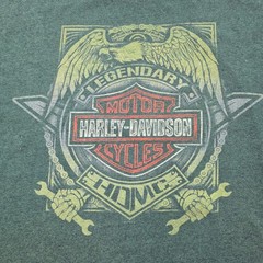 Harley Davidson T Shirt Mens L Green Mile High Aurora CO Dealer Biker Graphic