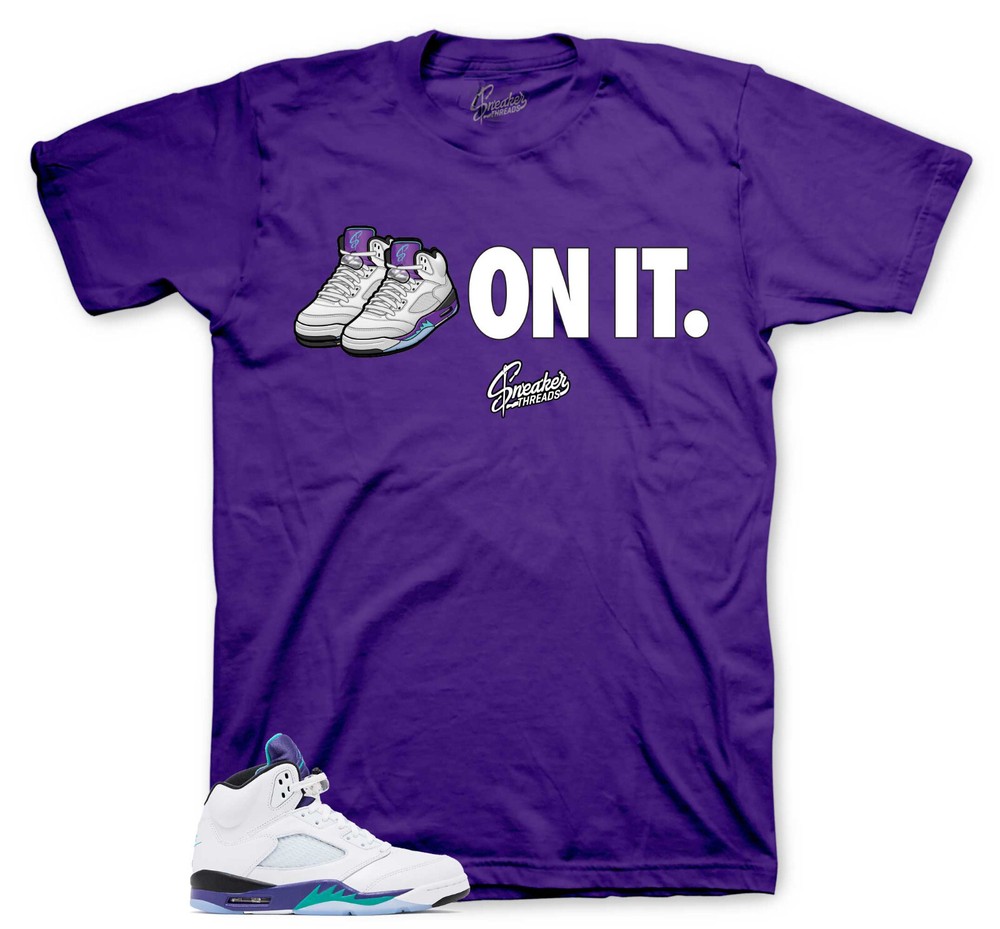 Shirt To Match Jordan 5 Grapes Outfits – Five On It Sneaker Tee