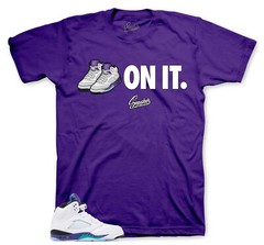 Shirt To Match Jordan 5 Grapes Outfits – Five On It Sneaker Tee