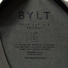 BYLT Basics Drop Cut Short Sleeve Lux T-Shirt Men Medium Olive Pullover Reg Fit