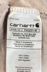 Carhartt Men’s Loose Fit Long Sleeve T-Shirt Tan Sleeve Logo TK0231-M Sz L