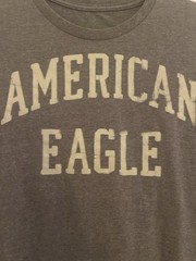 American Eagle Outfitters Men’s Graphic Logo Athletic Fit Crew Neck Tee Gray M
