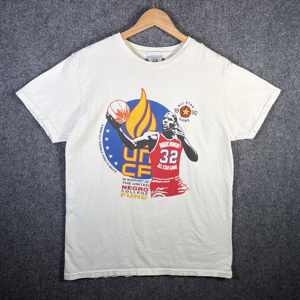 Vintage Cross Colors Shirt Mens Small White 90s Black Culture USA Magic Johnson