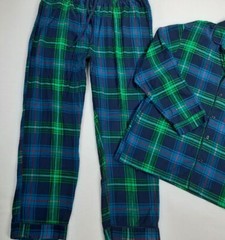 Wondershop Mens Plus Size 4XL PAJAMA SET Pants & Shirt Green/Blue Plaid