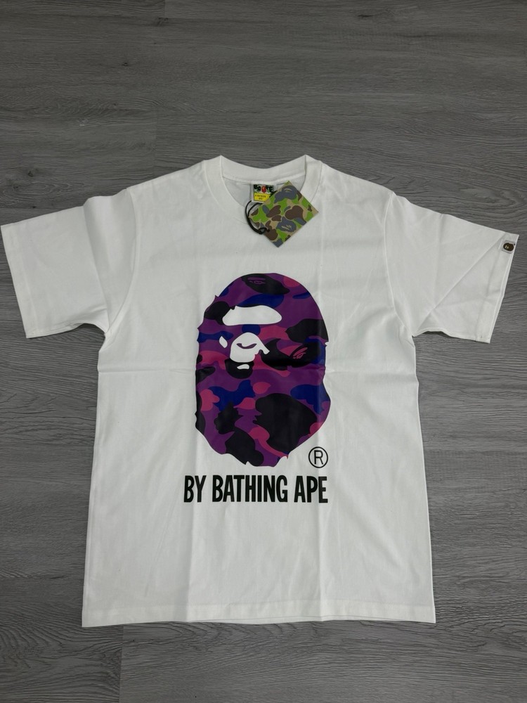 BAPE Color Camo Ape Head Size Large T-Shirt White Purple | A Bathing Ape