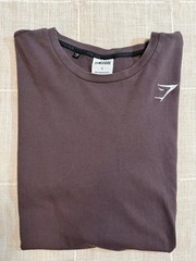 Gymshark Men’s Crest T-Shirt Gray / Brown SIZE Large Gym Shark