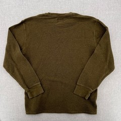 Polo Ralph Lauren Waffle Knit Thermal Shirt Men Large Olive Cotton Preppy Y2K