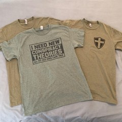 Gildan Next Level Shirt Lot Of 3 Mens Medium Green Conspiracy Christian Flag