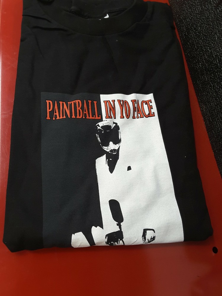 Paintball T-Shirt Short sleeve M, L, XL, XXL, XXXL Black Paintball in Yo Face