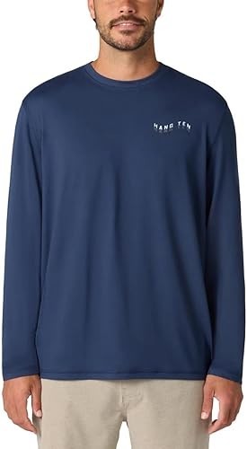 NEW Hang Ten Men’s M L ong Sleeve Shirt UV Protection UPF 50+ Polyester Elastane